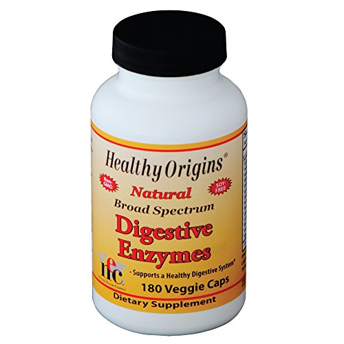 Book Cover Healthy Origins Digestive Enzymes Vegetarian Capsules, 180 Count