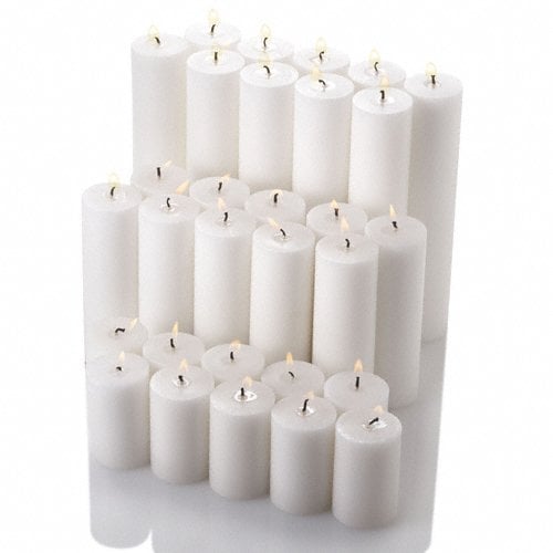 Book Cover Richland Pillar Candles White Set of 30
