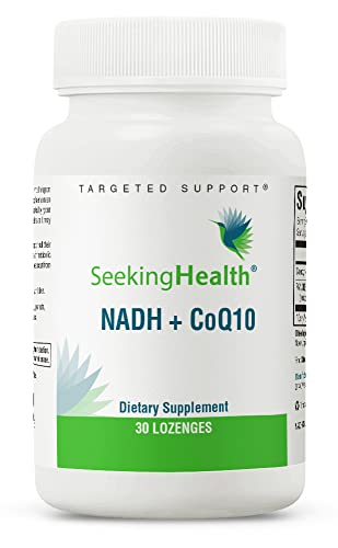 Book Cover Seeking Health NADH + CoQ10, Vitamin B3 Niacin Lozenges, 25 mg NADH + 50 mg CoQ10 to Support Natural Energy and Healthy Aging, Antioxidant Support, Memory and Focus Support, Vegetarian (30 lozenges)*