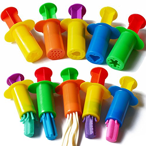 Book Cover RIMOBUL 10 Pack Clay Dough Tools Set & Play Dough Non-Toxic Modeling Dough Extruders Set - Assorted Colors