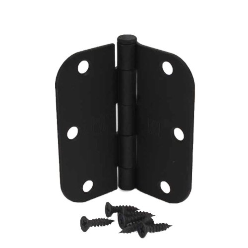 Book Cover (Pack of 18) 3 1/2 Inch Matte Black Door Hinges with 5/8