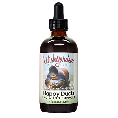 Book Cover WishGarden Herbs Happy Ducts - Natural Breastfeeding Support Supplement, Organic Tincture for Engorgement Relief and Clogged Milk Ducts with Usnea Lichen, 4 Ounce