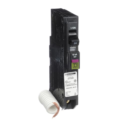 Book Cover Square D by Schneider Electric QO120DFC QO 20 Amp Single-Pole Dual Function (CAFCI and GFCI) Circuit Breaker