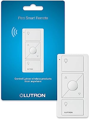Book Cover Lutron 3-Button with Raise/Lower Pico Remote for Caseta Wireless Smart Lighting Dimmer Switch, PJ2-3BRL-WH-L01R, White