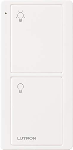 Book Cover Lutron Pico Remote for Caseta Wireless Smart Switches with On/Off Control, PJ2-2B-GWH-L01, White