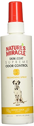 Book Cover Nature's Miracle Skin & Coat Freshening Spray For Dogs, Honey Sage Scent 8 Ounces