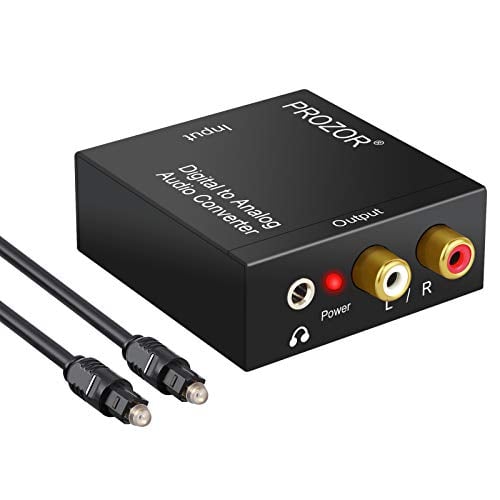 Book Cover PROZOR Digital to Analog Converter DAC Digital SPDIF Optical to Analog L/R RCA Converter Toslink Optical to 3.5mm Jack Audio Adapter for PS3 Xbox HD DVD PS4 Amps Apple TV Home Cinema