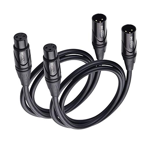 Book Cover Cable Matters 2-Pack, Gold Plated XLR Male to Female Microphone Cable 3 Feet