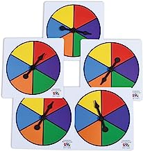 Book Cover LEARNING ADVANTAGE Six-Color Spinners - Set of 5 - Game Spinner â€“ Write On/Wipe Off Surface for Multiple Uses