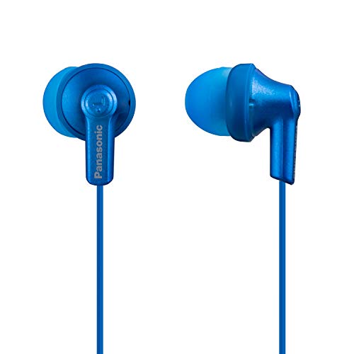 Book Cover Panasonic ErgoFit Wired Earbuds, RP-HJE120-AA, Comfortable Fit in Ear Headphones with Clear Dynamic Sound, Metallic Blue
