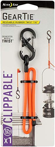 Book Cover Nite Ize GLC12-31-R3 Gear Clippable Reusable Rubber Twist Tie, 12-inch, 1 Pack, Bright Orange