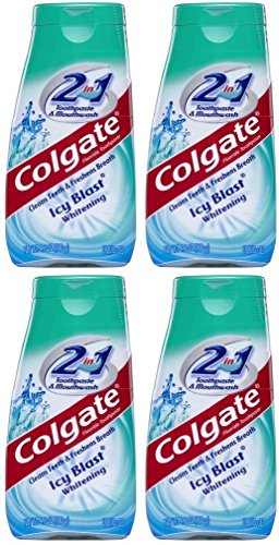 Book Cover Colgate 2 in 1 Whitening Icy Blast Toothpaste & Mouthwash-4.6 oz, 4 pk