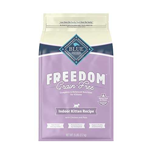 Book Cover Blue Buffalo Freedom Grain Free Natural Indoor Kitten Dry Cat Food, Chicken 5-lb