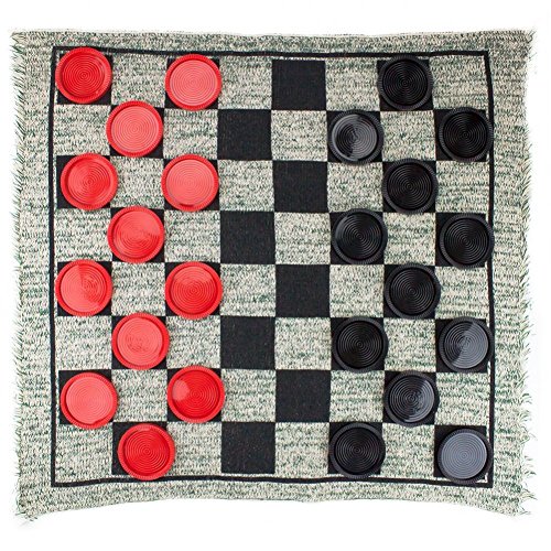 Book Cover 3 in 1 Jumbo Checker Rug Game
