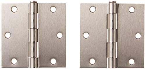 Book Cover Global Door Controls 3.5 in. x 3.5 in. Satin Nickel Plain Bearing Steel Hinge - Set of 2