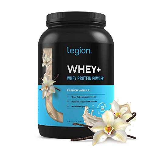 Book Cover Legion Whey+ Vanilla Whey Isolate Protein Powder from Grass Fed Cows - Low Carb, Non-GMO, Lactose Free, All Natural Whey Protein Isolate, 30 Servings