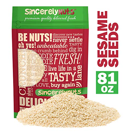 Book Cover Sincerely Nuts Hulled Sesame Seeds (5Lb Bag) | A Heart Healthy Snack Rich in Fiber, Minerals & Antioxidants | Source of Plant Based Protein | Gluten Free & Kosher