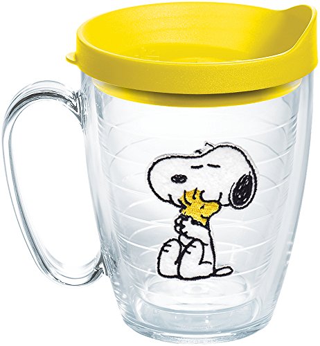 Book Cover Tervis Peanuts - Felt Snoopy & Woodstock Made in USA Double Walled Insulated Tumbler Travel Cup Keeps Drinks Cold & Hot, 16oz Mug, Classic