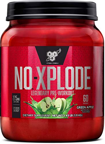 Book Cover BSN N.O.-XPLODE Pre-Workout Supplement with Creatine, Beta-Alanine, and Energy, Flavor: Green Apple, 60 Servings