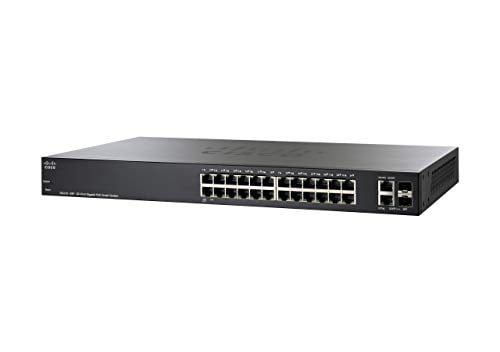 Book Cover Cisco SG220-26P Smart Switch with 26 Gigabit Ethernet (GbE) Ports with 2 Gigabit Ethernet combo mini-GBIC SFP, 180W PoE, Limited Lifetime Protection (SG220-26P-K9-NA)