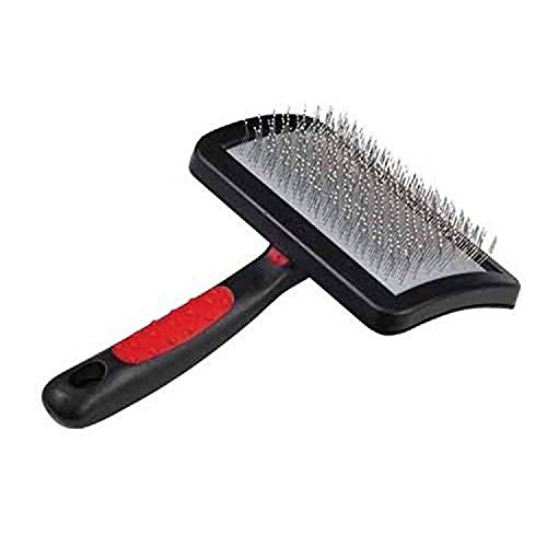 Book Cover Paw Brothers Soft Pin Curved Slicker Brush for Dogs, Professional Grade, Coated Tips, Maximum Coverage, Gentle on Skin, Medium
