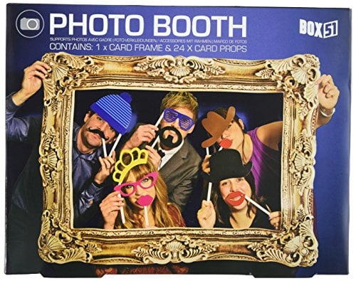 Book Cover Photo Booth - Photo Frame with 24 Props for Party Photos