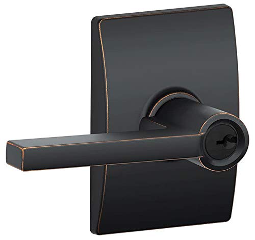 Book Cover Schlage F51ALAT716CEN Aged Bronze Latitude Keyed Entry F51A Panic Proof Door Lever with Century Rosette