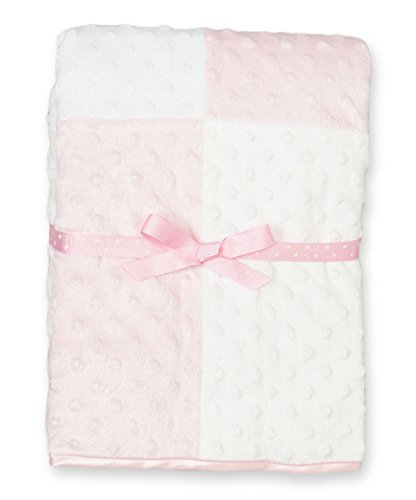Book Cover Spasilk Baby-Girls Newborn Minky Raised Dot Blanket with Satin Trim, Pink, 30 Inchx40 Inch