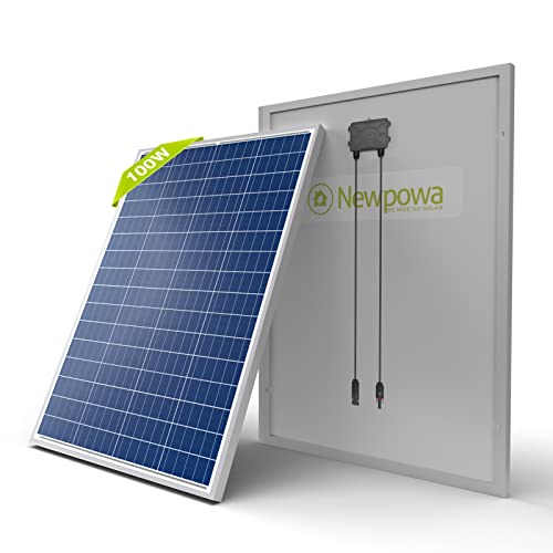 Book Cover Newpowa 100 Watts 12 Volts Polycrystalline Solar Panel 100W 12V High Efficiency Module RV Marine Boat Off Grid
