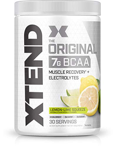 Book Cover Scivation Xtend BCAA Powder, 7g BCAAs, Branched Chain Amino Acids, Keto Friendly, Lemon Lime Squeeze, 30 Servings