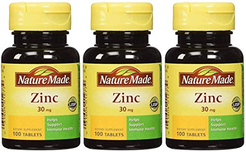Book Cover Nature Made Zinc 30 mg - 100 Tablets, Pack of 3