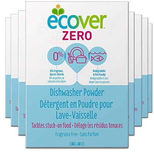 Book Cover Ecover Zero Dishwasher Soap Powder, 48 Ounce (Pack 8)