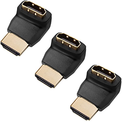 Book Cover Twisted Veins ACHLA3 Three (3) Pack of HDMI 270 Degree/Right Angle Connectors/Adapters