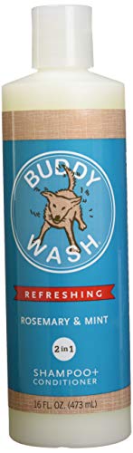 Book Cover Buddy Wash Dog 2 in 1 Shampoo Conditioner Rosemary Mint Soap Free Natural 16z
