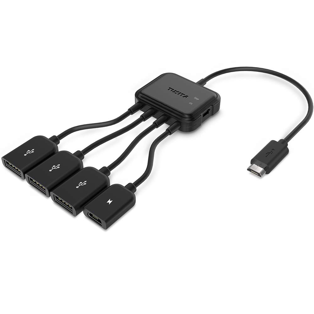 Book Cover TUSITA Micro USB HUB Adaptor with Power, 3-Port Charging OTG Host Cable Cord Adapter Compatible with Raspberry Pi 2 3 Pi Zero Android Smart Phone Tablet Samsung Galaxy HTC Sony Google LG/Linux