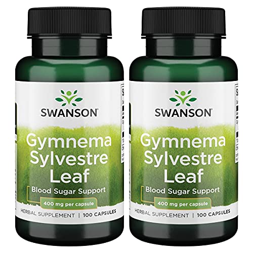 Book Cover Swanson Gymnema Sylvestre Leaf - Traditional Blood Glucose Support Supplement - Ayurvedic Herb Promoting Blood Sugar Support & Metabolic Function - (100 Capsules, 400mg Each) 2 Pack