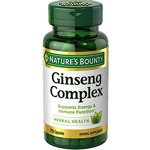 Book Cover Nature's Bounty Ginseng Complex Herbal Health Capsules 75 ea (Pack of 2)