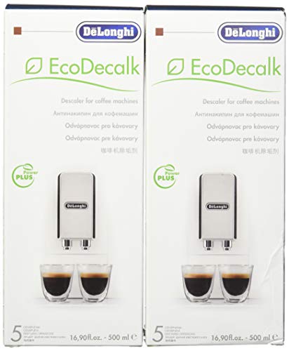 Book Cover DeLonghi Eco Descaling Solution 5513291781, 16.9 Fl Oz (Pack of 2), White