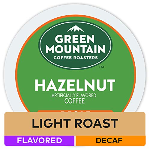Book Cover Green Mountain Coffee Roasters Hazelnut, Single Serve Coffee K-Cup Pod, Decaf, 12 Count (Pack of 6) (Packaging May Vary)