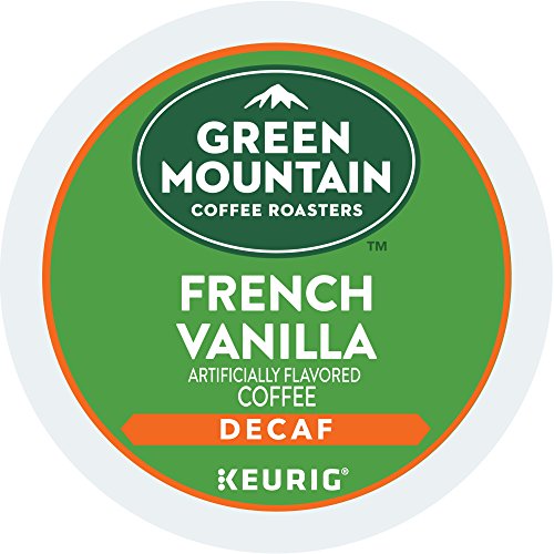Book Cover Green Mountain Coffee Roasters French Vanilla Decaf Keurig Single-Serve K-Cup Pods, Light Roast Coffee, 72 Count (6 Boxes of 12 Pods)