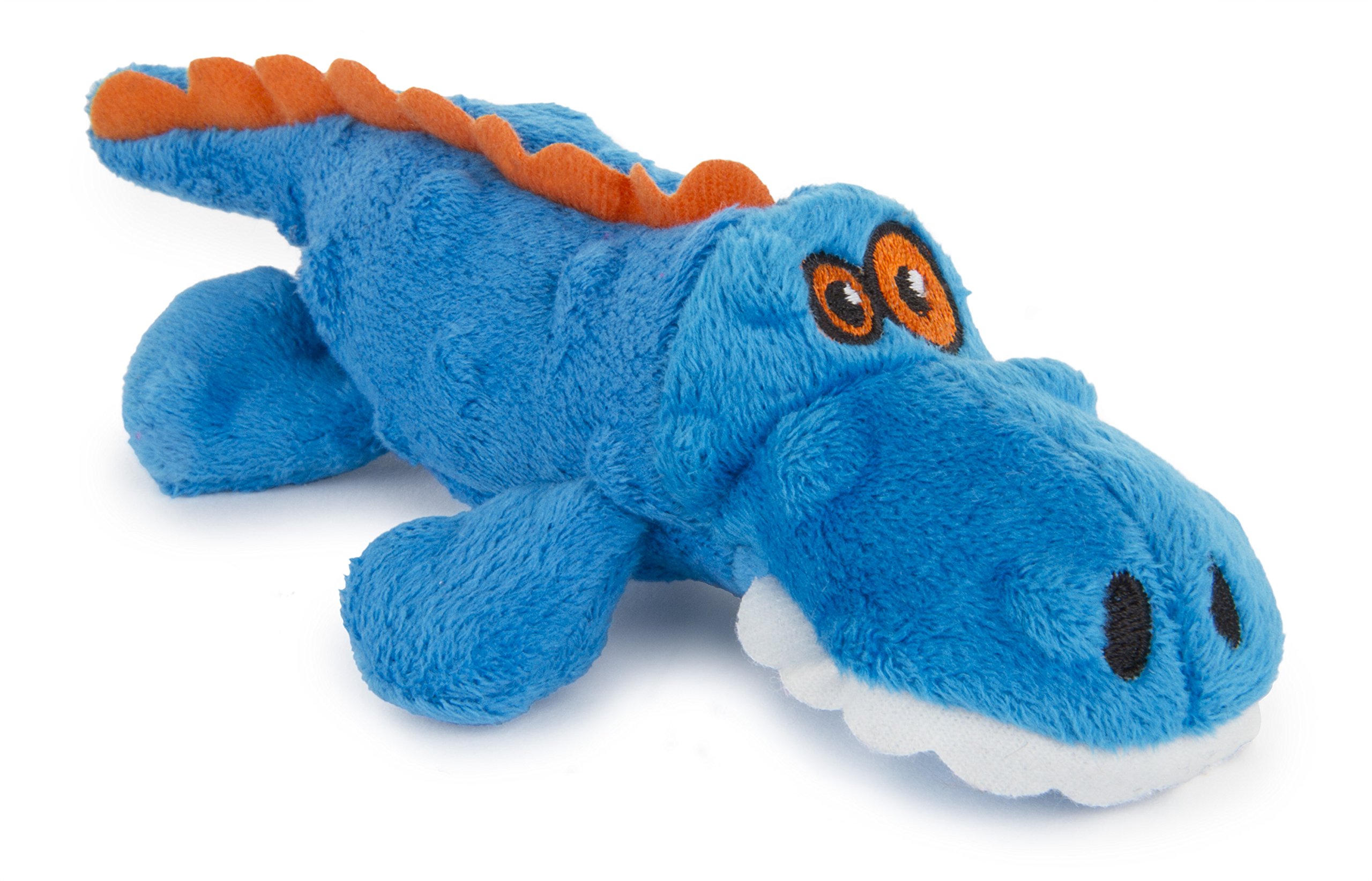Book Cover goDog Just For Me Gators Squeaky Plush Dog Toy, Chew Guard Technology - Blue, Mini Mini Gator (Blue)