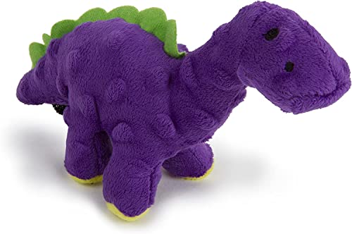 Book Cover goDog Just For Me Dinos Bruto Squeaky Plush Dog Toy, Chew Guard Technology - Purple, Mini