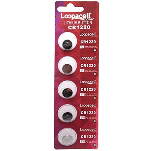 Book Cover LOOPACELL Watch/Electronic Battery, 3v CR1220 10 Batteries (Lithium Button Cell)