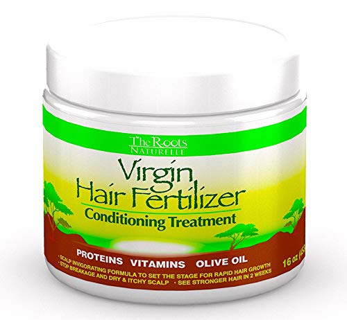 Book Cover The Roots Naturelle Virgin Hair Fertilizer Conditioning Treatment. Helps Strengthen Hair, Promote Rapid Hair Growth and Protect/Restore Damaged Hair (Large 16oz)