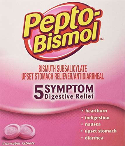 Book Cover Pepto Bismol Individual Sealed 2 Tablets in a Packet (2 Boxes of 25 Packets) Total 100 Tablets