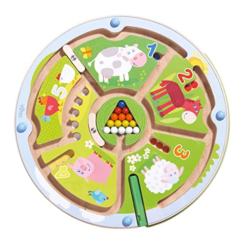 Book Cover HABA Number Maze Magnetic Game STEM Toy Encourages Color Recognition, Fine Motor & Counting