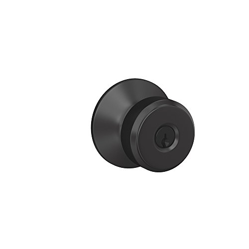 Book Cover Schlage F51A BWE 622 Bowery Knob Keyed Entry Lock, Matte Black