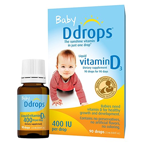 Book Cover Ddrops 1072834 400 IU Liquid Vitamin D3 Drops for Babies, 2.5 ml, 2 Count