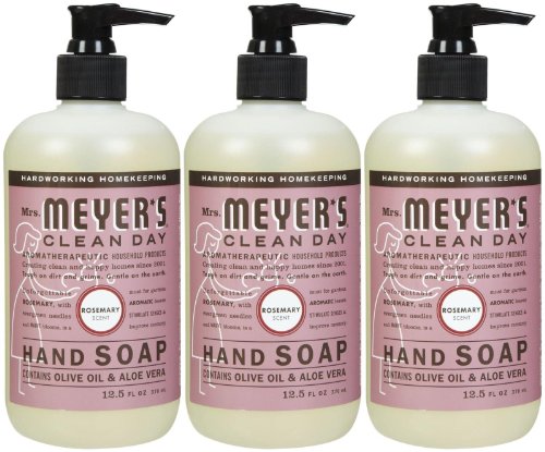 Book Cover Mrs. Meyer's Clean Day Liquid Hand Soap, Rosemary, 3pk, 12.5 oz