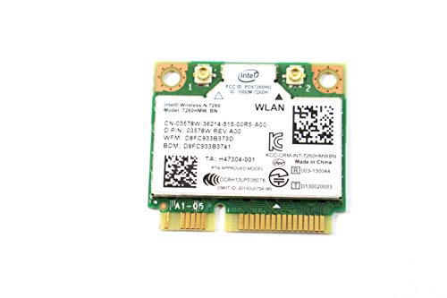 Book Cover Intel 7260.HMW Dual Band Wireless-AC 7260 Network Adapter PCI Express Half Mini Card 802.11 b/a/g/n/ac